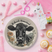 Assiettes En Carton Vache noire de printemps (Fête)