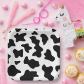 Assiettes En Carton Vache noire et blanche Imprimer ferme Grange Fête  (Fête)