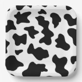 Assiettes En Carton Vache noire et blanche Imprimer ferme Grange Fête  (Recto)