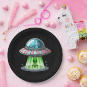 Assiettes En Carton Vache qui enlève un Alien (Fête)