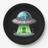 Assiettes En Carton Vache qui enlève un Alien (Devant)