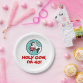 Assiettes En Carton Vache sainte Je suis 40 Drôle Vache caricaturale (Fête)