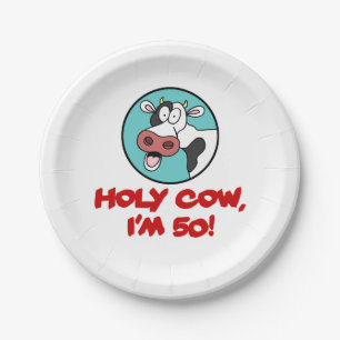 Assiettes En Carton Vache sainte je suis le cinquantième décor drôl