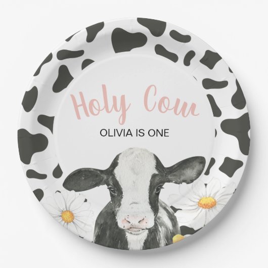 Assiettes En Carton Vache sainte Je suis une marguerite (Devant)