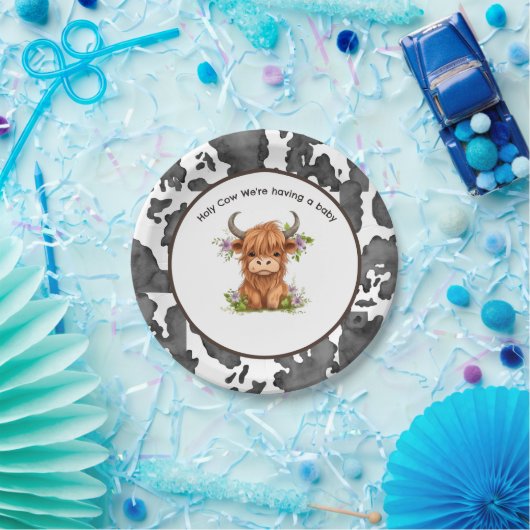 Assiettes En Carton Vache sainte Nous avons un bébé (Fête)