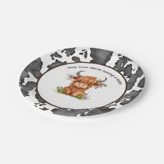 Assiettes En Carton Vache sainte Nous avons un bébé (Angle)