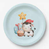 Assiettes En Carton Vache souriante mignonne adorable Anniversaire (Devant)