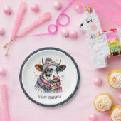 Assiettes En Carton Vache Vibes d'hiver - Anniversaire (Fête)