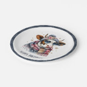 Assiettes En Carton Vache Vibes d'hiver - Anniversaire (Angle)