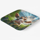 Assiettes En Carton Vache Whimsical Qui Peigne Sur La Clôture (Angulaire)