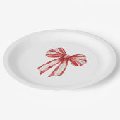 Assiettes En Carton Vaches blanches de menthe rouge de Noël (Angle)