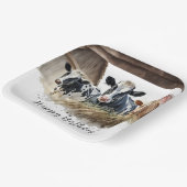 Assiettes En Carton Vaches d'anniversaire avec foin (Angulaire)