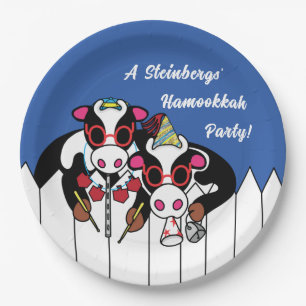 Assiettes En Carton Vaches de Hanouka Fête de Hamouka