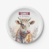 Assiettes En Carton Vaches de printemps - fête d'anniversaire - (Devant)