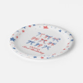 Assiettes En Carton Vaches rouges, blanches et bleues quatrième annive (Angle)