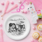 Assiettes En Carton Vaches vintages (Fête)