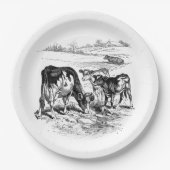 Assiettes En Carton Vaches vintages (Devant)