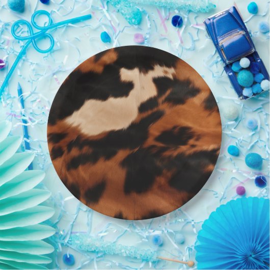 Assiettes En Carton Vachette à crème noire Brown (Fête)