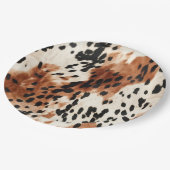 Assiettes En Carton Vachette animale à la crème Brown (Angle)