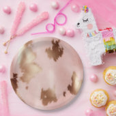 Assiettes En Carton Vachette blanche en or rose (Fête)