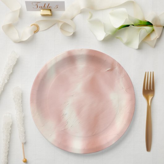 Assiettes En Carton Vachette blanche rose du sud-ouest (Mariage)