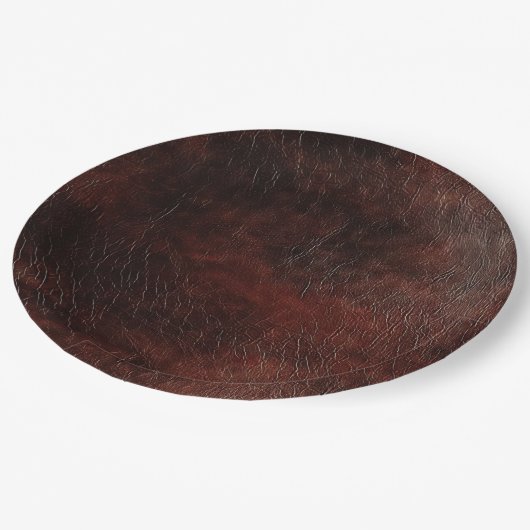 Assiettes En Carton Vachette en cuir Brown Faux Sud-Ouest (Angle)