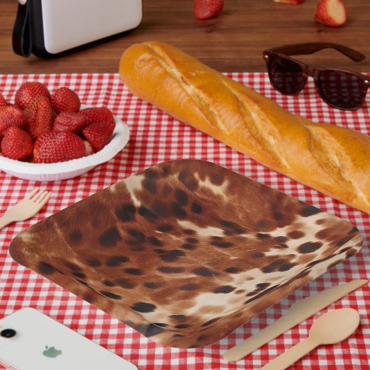 Assiettes En Carton Vachette noire Brown (Pique-nique)