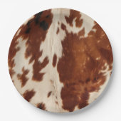 Assiettes En Carton Vachette noire Brown tachetée blanche de l'Ouest (Devant)