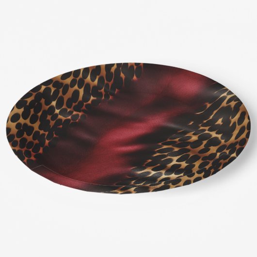 Assiettes En Carton Vachette noire rouge or (Angle)