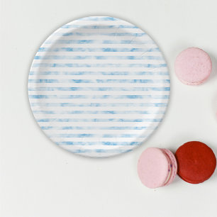 Assiettes En Carton Vague bleue marine