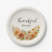 Assiettes En Carton Vague d'automne - Automne Floral Thanksgiving (Devant)