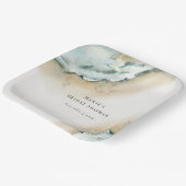 Assiettes En Carton Vague de mer côtière Sable de plage Naissance thèm (Angulaire)