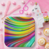 Assiettes En Carton Vague esthétique moderne esthétique design (Fête)