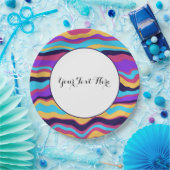 Assiettes En Carton Vagues Abstraites (Fête)