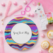 Assiettes En Carton Vagues Abstraites (Fête)