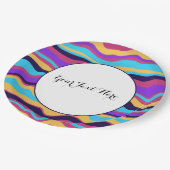 Assiettes En Carton Vagues Abstraites (Angle)