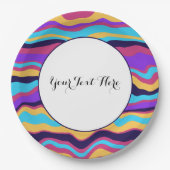 Assiettes En Carton Vagues Abstraites (Devant)