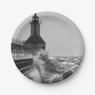 Assiettes En Carton Vagues De Fierce En Niveaux De Gris St Joseph