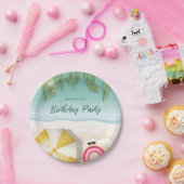 Assiettes En Carton Vagues de sable tropical océanique Anniversaire d' (Fête)