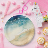 Assiettes En Carton Vagues d'océan de plage (Fête)
