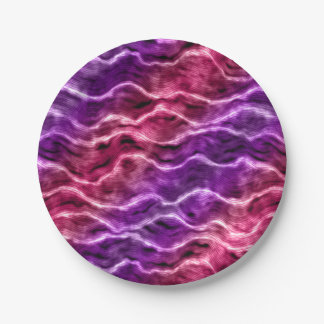 Assiettes En Carton vagues encrées - dégradé de roses :