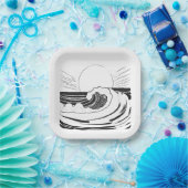 Assiettes En Carton Vagues océaniques (Fête)