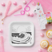 Assiettes En Carton Vagues océaniques (Fête)