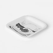 Assiettes En Carton Vagues océaniques (Angulaire)