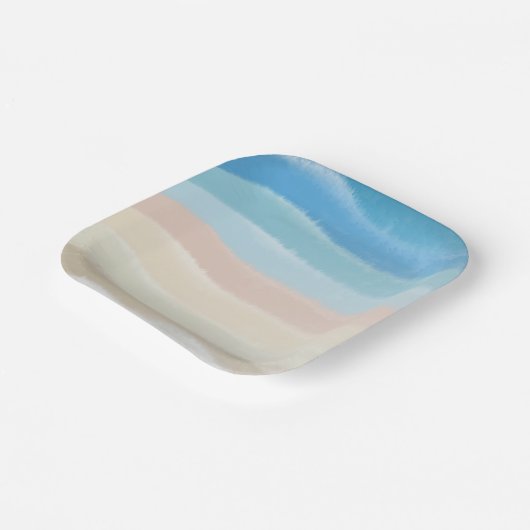 Assiettes En Carton Vagues salées côtières (Angulaire)