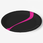 Assiettes En Carton Vagues simples 2 en Magenta et noir (Angle)