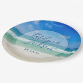 Assiettes En Carton Vagues tropicales Océan Photographie Plage Mariage (Angle)