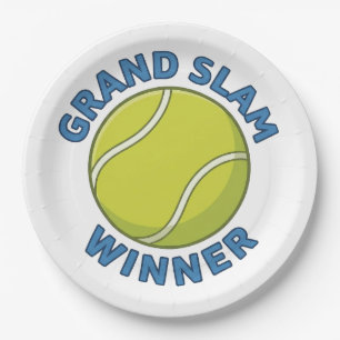 Assiettes En Carton Vainqueur du Grand Chelem Balle de Tennis Champion