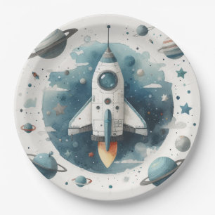 Assiettes En Carton Vaisseau spatial