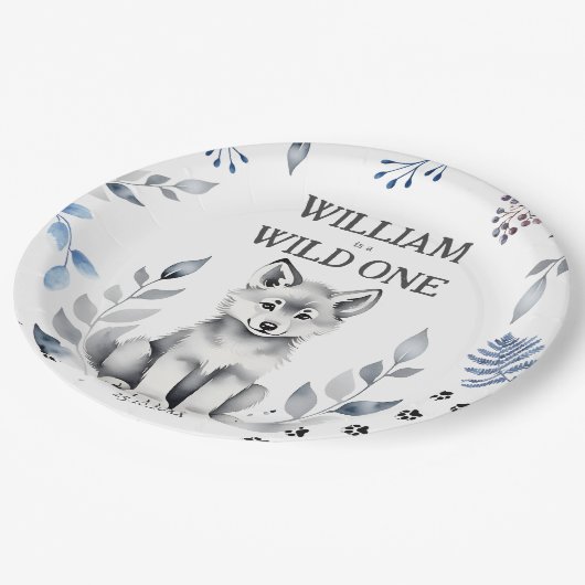 Assiettes En Carton Vaisselle de fête d'anniversaire à thème Wild One  (Angle)